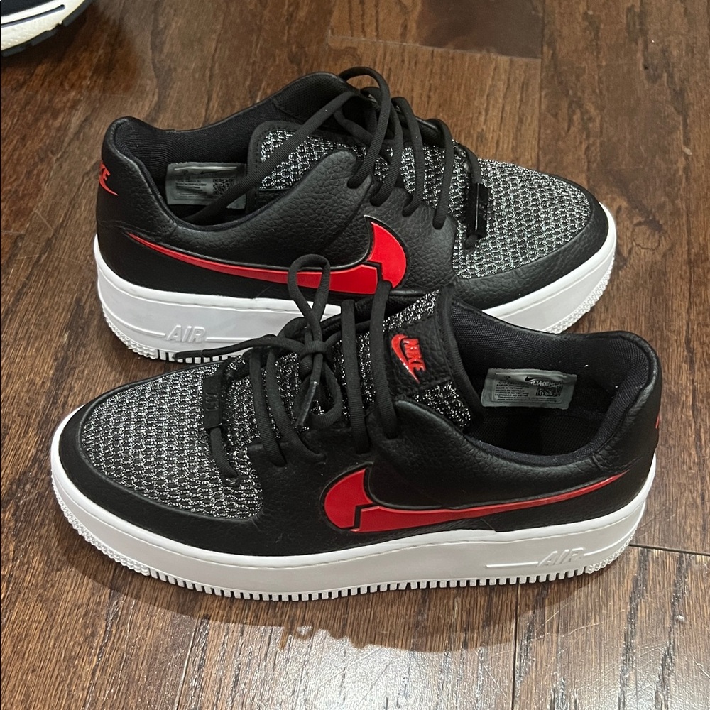 Nike Kids Black, Red, and White Sneakers